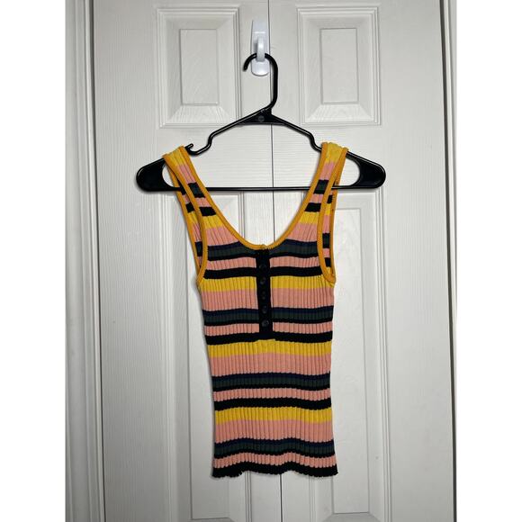 APiece Apart Striped Ribbed Tank Top Womens Size Small Knit Multicolor - Picture 1 of 6